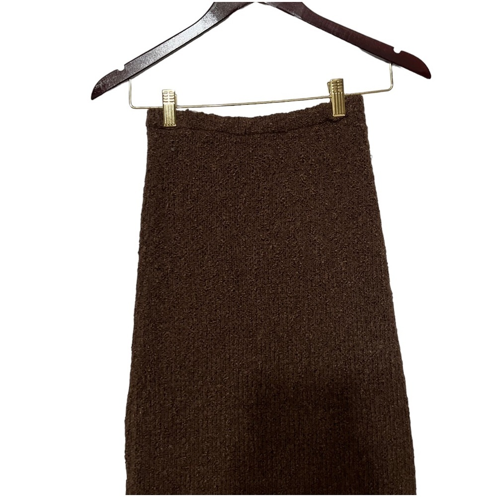 Trois The Label Kendall Brown Knit Slit Sweater Skirt — image 6 of 8